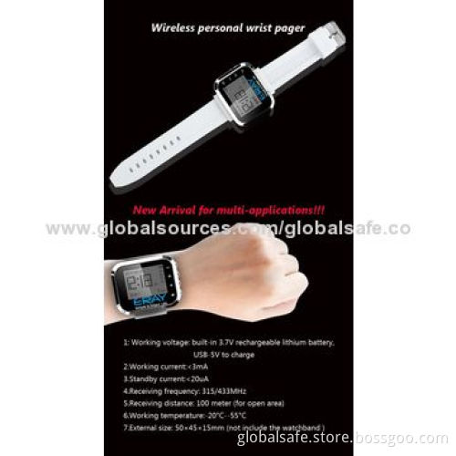 Wireless waiter calling system wrist pager with 1527/2262 signal code
